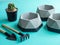 Modern geometric concrete planters. Beautiful concrete pots