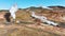 Modern geothermal energy power plant working, Located in a picturesque volcanic landscape in Iceland.