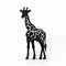 Modern Giraffe Wall Art Sculpture - Black-and-white Graphic Design