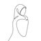 Modern girl wearing hijab fashion one continuous line drawing minimalist design