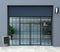 Modern glass black office entrance loft door