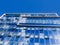 Modern glass office business building - clouds reflections