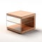 Modern Glass Shelf Side Table - Realistic Rendering, Cabincore Design
