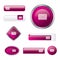 Modern glossy pink contact button set