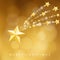 Modern golden christmas greeting card, invitation with comet, falling star,