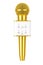 Modern Golden Personal Vocal Cordless Radio Wireless Karaoke Microphone with Speaker and Sound Controls. 3d Rendering