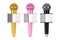 Modern Golden, Pink and Black Personal Vocal Cordless Radio Wireless Karaoke Microphones with Speaker and Sound Controls. 3d