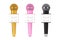 Modern Golden, Pink and Black Personal Vocal Cordless Radio Wireless Karaoke Microphones with Speaker and Sound Controls. 3d