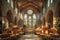 Modern Gothic church converted into an event space3D render