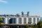 Modern grain drying towers in Odessa port.