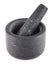 Modern granite mortar and pestle isolated