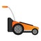 Modern grass cut machine icon, cartoon style