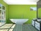 Modern green bathroom interior 3d rendering mock up
