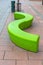 Modern Green Curved Bench