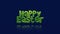 Modern green Happy Easter text on blue gradient