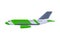 Modern Green Passenger Airplane, Flying Aircraft Vehicle, Air Transport Vector Illustration