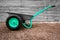 Modern green wheelbarrow