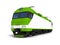 Modern green white electric locomotive