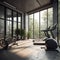 Modern Gym with High-Tech Fitness Equipment and Sleek Decor