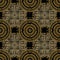 Modern halftone pixel seamless pattern. Gold and black geometric mosaic background. Vector repeat    half tone textured backdrop.