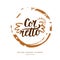 Modern hand drawn lettering label for coffee drink Corretto.