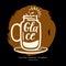 Modern hand drawn lettering label for coffee drink Glace.