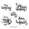 Modern hand drawn Merry Christmas 2017 lettering set with sketch rooster. Can be used for print design, fashion, banners