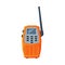 Modern Handheld Radio Transmitter, Orange Portable Radio Device with Screen and Antenna Flat Vector Illustration