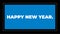 Modern Happy New Year text in frame on blue gradient