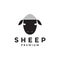 Modern head sheep black logo