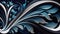 Modern header design with thistle, midnight blue and sky blue colors. dynamic curved