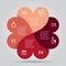 Modern heart infographics options banner.