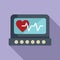 Modern heart monitor icon flat vector. Body people person