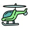 Modern helicopter icon, outline style