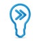 Modern high-tech bulb. Ideas moving, business marketing strategy concept.