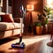 Modern high tech cordless vacuum cleaner showing new ways of home cleaning technology