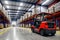 Modern high tech innovative warehouse logistics displayed through automation, robotics and artificial intelligence