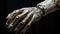 Modern high-tech medical cybernetic bionic hand prostheses, artificial substitutes for damaged or missing upper limbs.