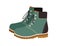 Modern hiking or tracking boots with flat sole and laces. Fashion casual walking footwear. Colored vector illustration