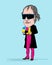 modern hipster philosopher Hegel with sunglasses