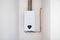 Modern home gas water heater on the wall