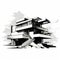 Modern Homes In Black And White: A Digital Constructivism Illustration