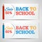 Modern horizontal banners template with Back To School hand drawn text.