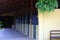 Modern horse stable and riding school in barn at farm