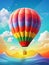 Modern Hot air balloon Aerial Vehicle Vertical Illustration.