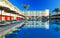Modern hotel with swimming pool sunny Greece Rhodes
