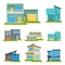 Modern House Home Real Estate Icon Symbol Flat Color Element