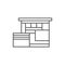 Modern house, mansion, residence, line illustration, real estate icon, illustration, logotype