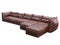 Modern huge brown corner leather sofa with chaise lounge. 3d render