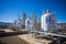 Modern hydrogen plant, gleaming machinery and pipelines, a vision of sustainable innovation